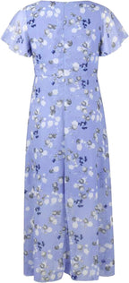 Giulia Robe Femme Maxi Florale – Col en V, Manches Volantées Bohème Élégante d'Été