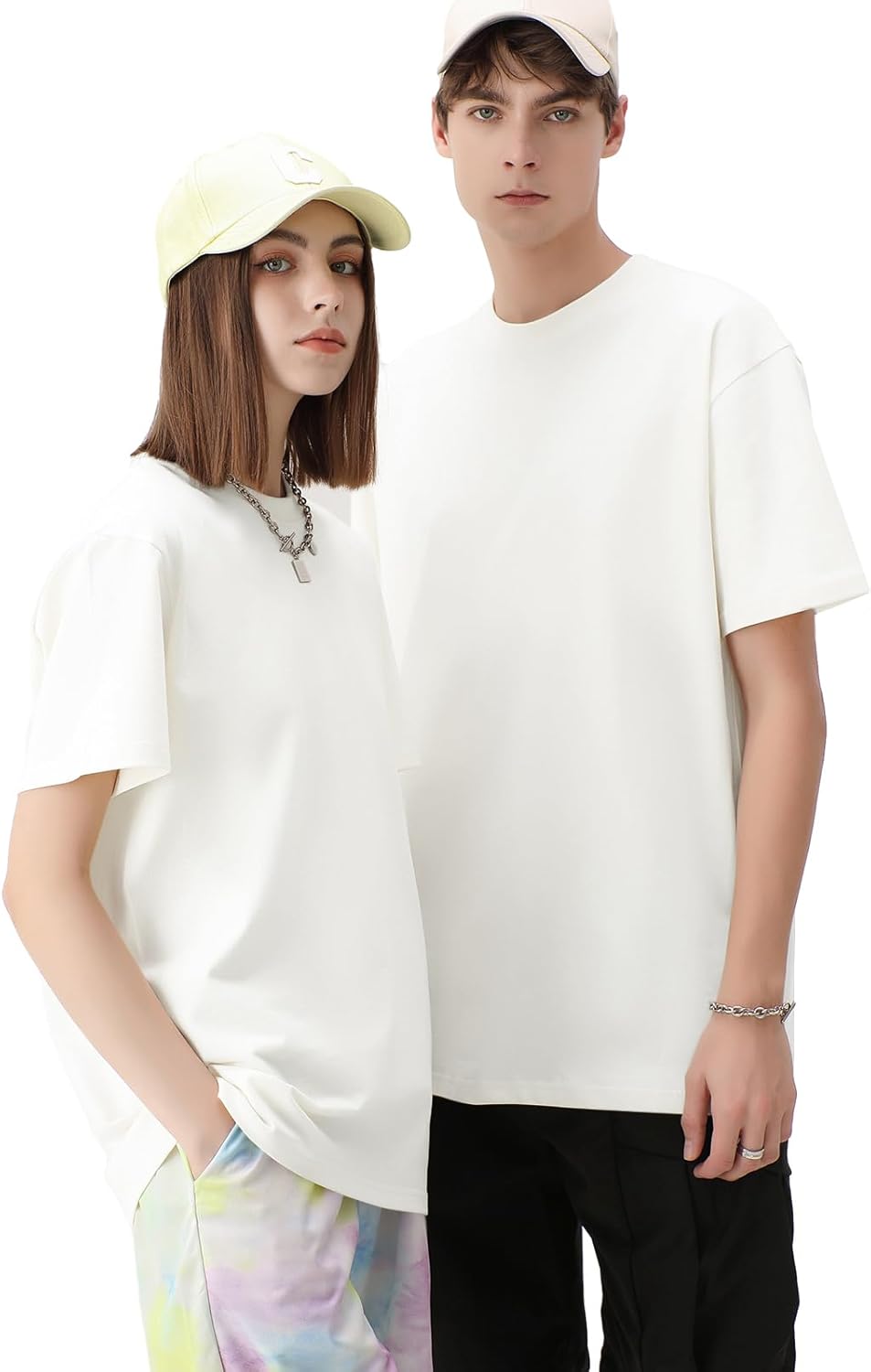 T-shirt oversize Luca pour homme – T-shirt unisexe en coton à manches courtes