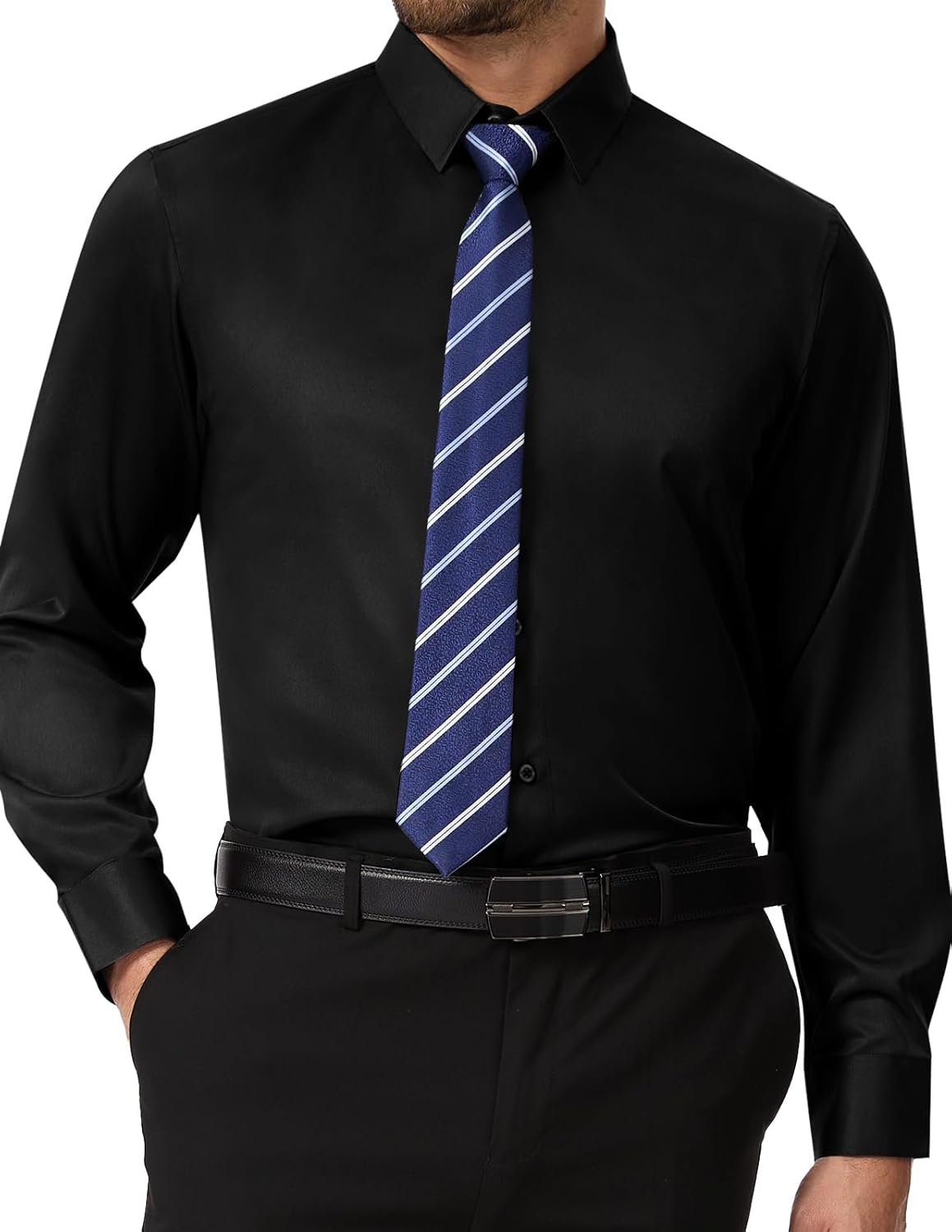Marcos Chemise Élégante pour Homme – Chemise Infroissable Élastique avec Col Renforcé
