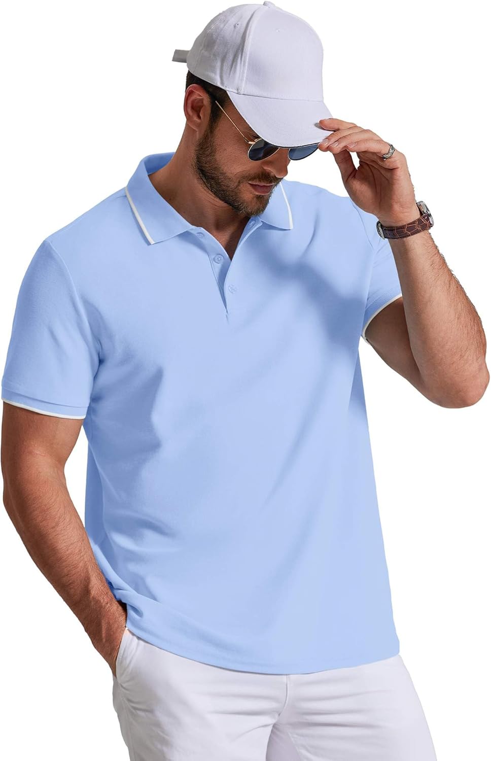 Leonardo Polo Uomo in Cotone Piqué – Polo Casual Elegante a Maniche Corte