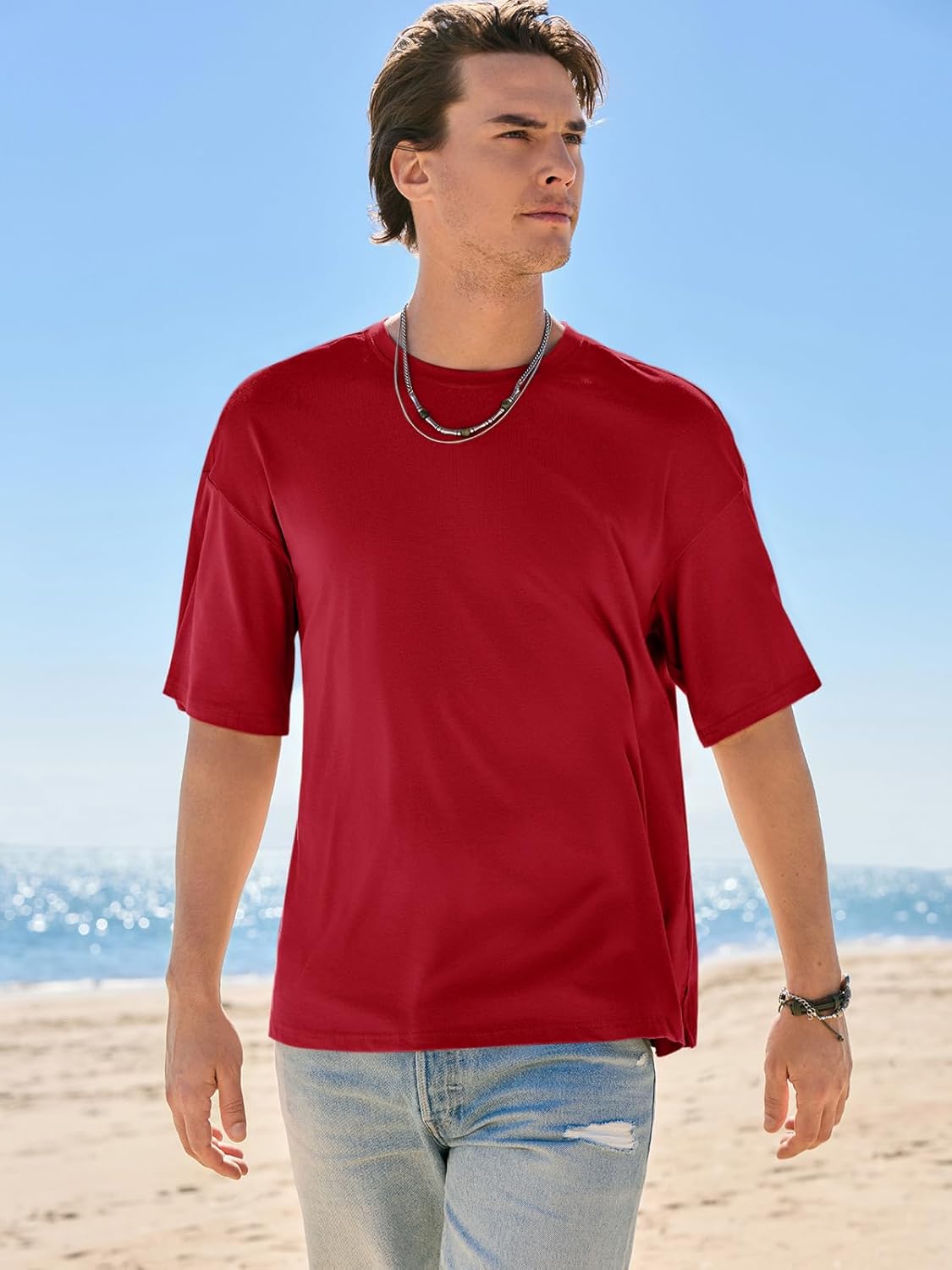 Camiseta oversize Luca para hombre en algodón – camiseta casual de cuello redondo estilo urbano