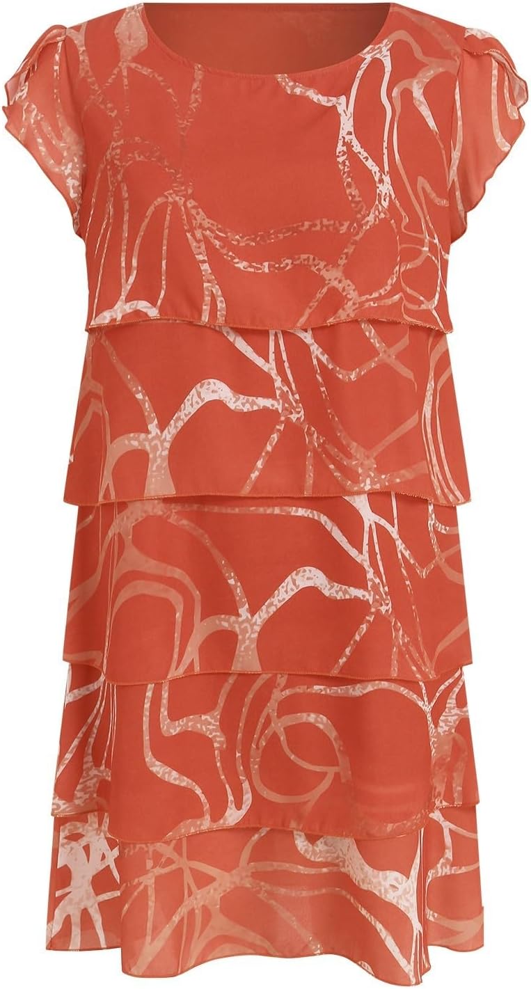 Aurora Robe Bohème d'Été pour Femme – Robe Midi Fleurie avec Volants et Col Rond