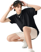 T-shirt oversize Luca pour homme – T-shirt unisexe en coton à manches courtes