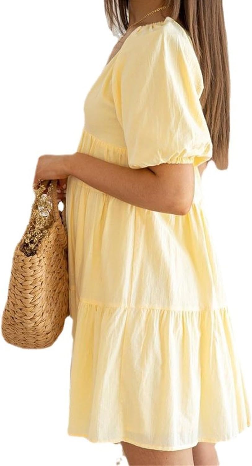 Haily Robe de Grossesse Mini – Col en V, Dentelle, Coupe A, Robe d'Été pour Femme Enceinte
