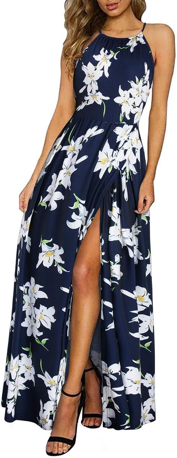 Valentina Robe Maxi Florale pour Femme – Robe Élégante Dos Nu d'Été pour la Plage