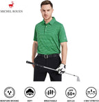 Polo de golf para hombre Alessio – Polo técnica Dry-Fit a rayas con protección UV