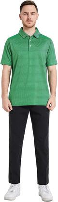 Polo de golf para hombre Alessio – Polo técnica Dry-Fit a rayas con protección UV