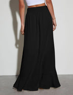 Jupe Mayen Donna – Jupe Maxi d'Été avec Boutons et Fente Frontale