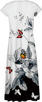 Valeria Robe Élégante pour Femme – Robe Longue Florale avec Col en V et Corset