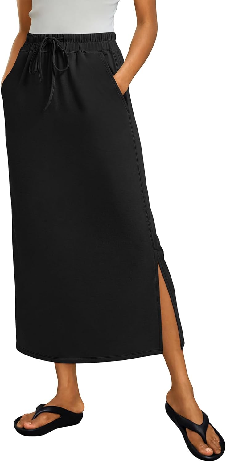 Falda larga Jessa Gonna Donna – Falda larga casual chic con cintura ajustable y aberturas laterales