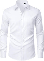 Markus Chemise élégante pour homme – Chemise extensible anti-taches avec poche poitrine