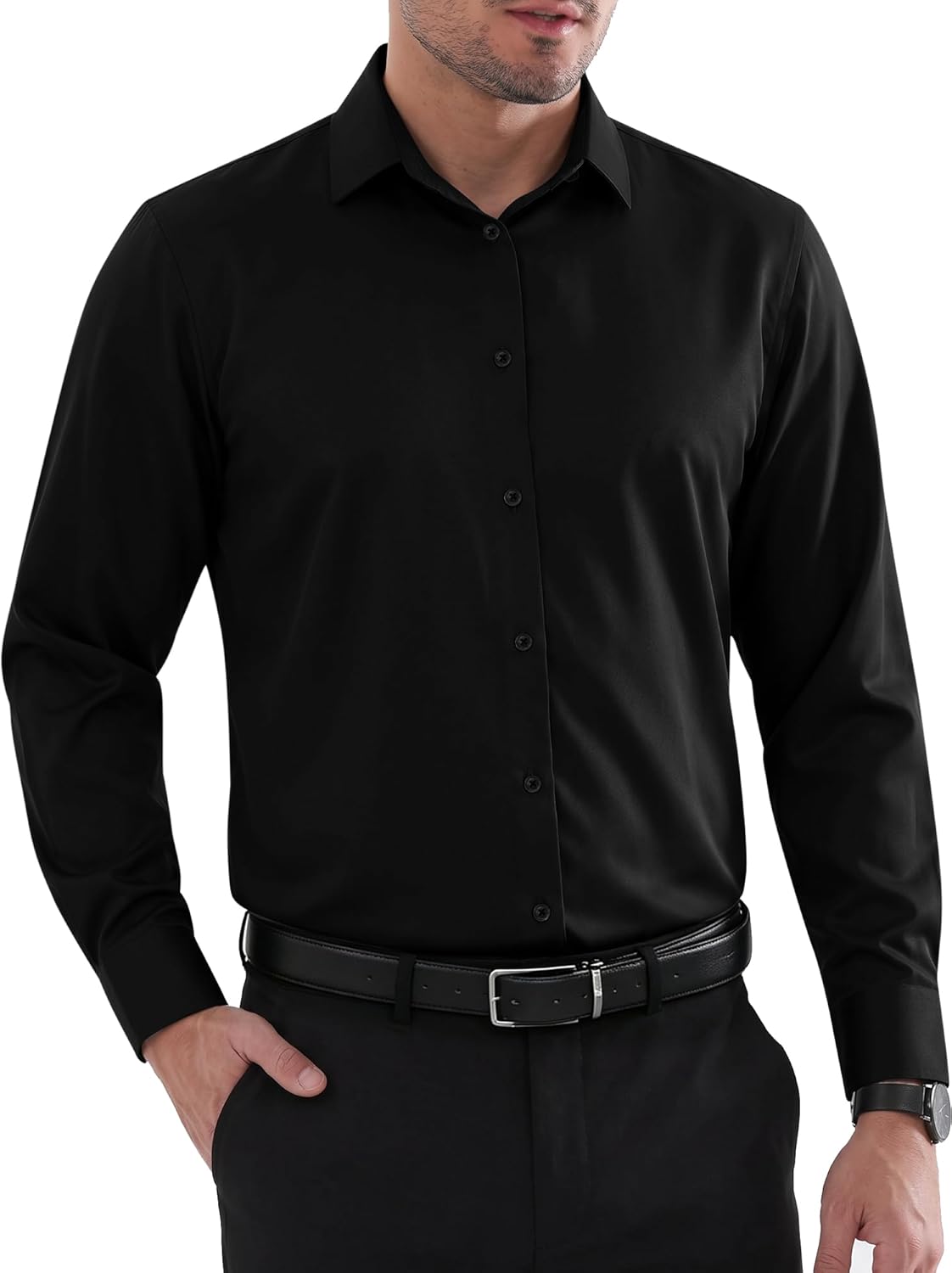 Marcos Chemise Élégante pour Homme – Chemise Infroissable Élastique avec Col Renforcé