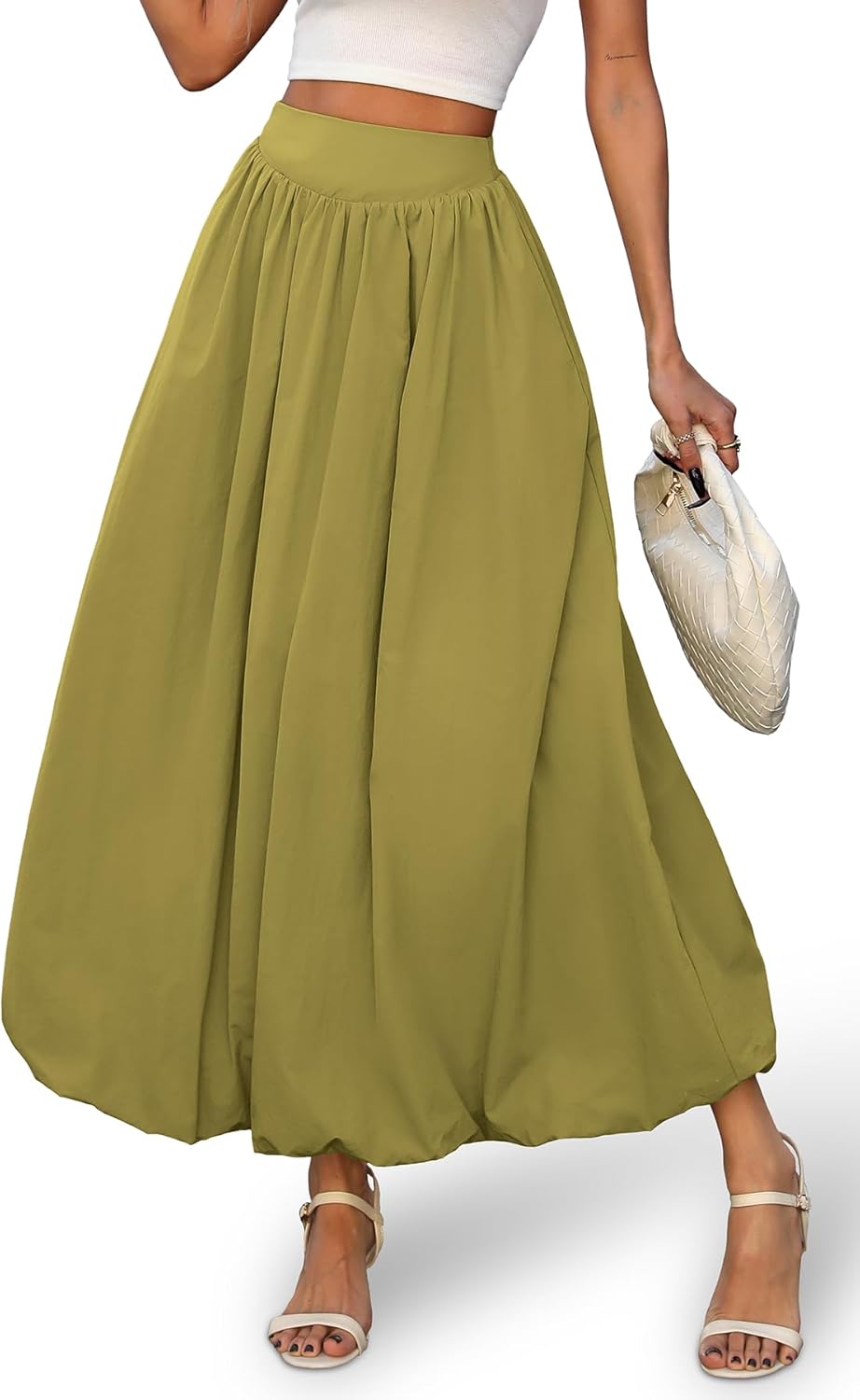Falda Laya Gonna Maxi Donna Bubble – Falda Larga Voluminosa con Cintura Elástica