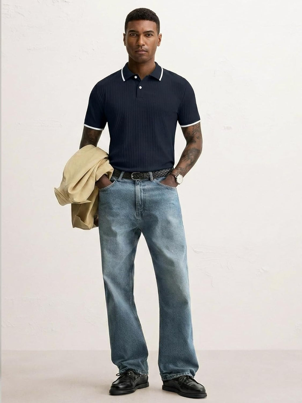 Marco Polo en chemise pour homme – Polo décontracté élégant à manches courtes