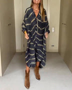 Maggie Robe Femme Col V – Robe Fluide Légère, Coupe Confortable Décontractée