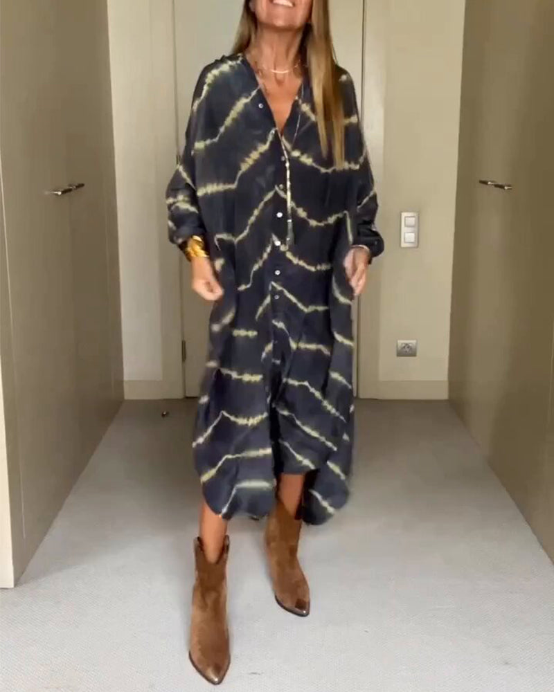 Maggie Robe Femme Col V – Robe Fluide Légère, Coupe Confortable Décontractée