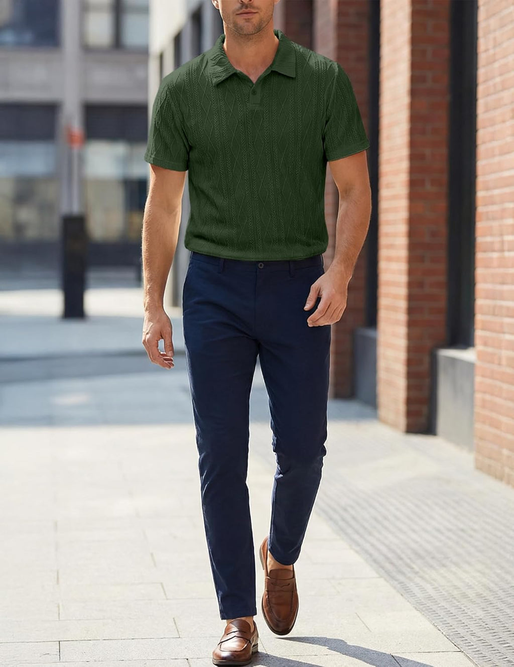 Polo Lorenzo pour homme – Polo d'été élégante Old Money à manches courtes