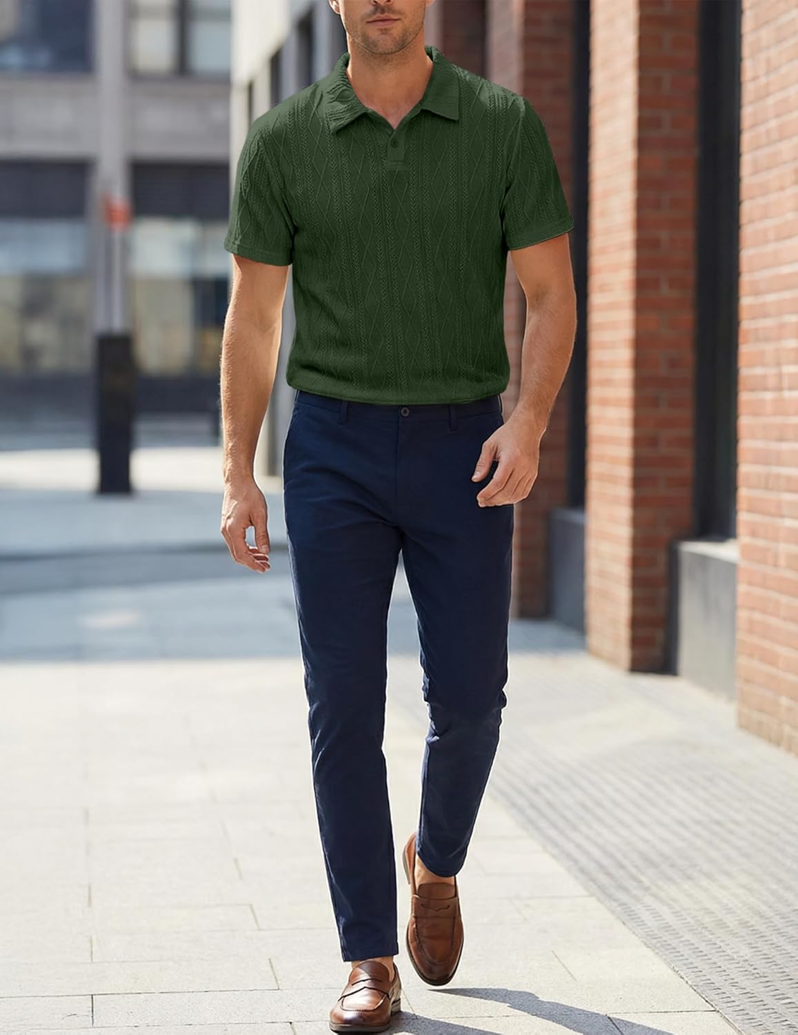Polo Lorenzo pour homme – Polo d'été élégante Old Money à manches courtes