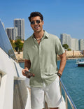 Chemise d'été pour homme Lorenzo – Chemise décontractée à manches courtes effet lin