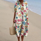 Aurora Robe Maxi Élégante pour Femme – Robe de Cérémonie avec Manches Longues et Poches