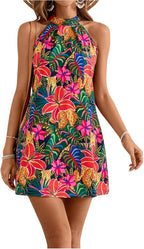 Veronica Robe Femme Florale – Dos Nu, Ligne A, Dos Nu, Estivale