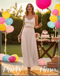 Ensemble Martina 3 Jupes Maxi Femme – Jupes Longues Plissées Taille Haute avec Poches