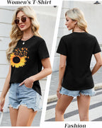 T-shirt Sofia Femme – T-shirt graphique à col rond, manches courtes, basique décontracté