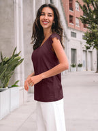 Sofia T-shirt Femme Dentelle – Manches Courtes, Col Rond, Haut Élégant Décontracté Estival