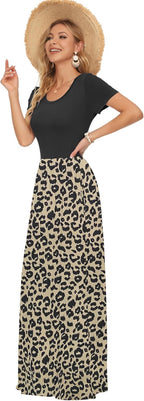 Sofia Vestito Maxi Donna – Abito Lungo Casual con Tasche e Vita Elasticizzata