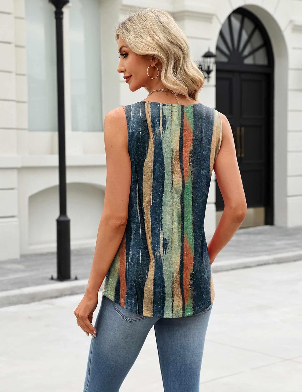 Alessia Canotta Mujer – Top Plisado Sin Mangas, Casual Elegante Túnica