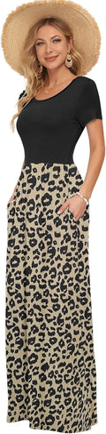 Sofia Vestito Maxi Donna – Abito Lungo Casual con Tasche e Vita Elasticizzata