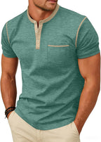 Camiseta Henley Matteo para Hombre – Camiseta Casual de Manga Corta con Botones