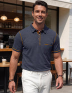 Polo homme Andrea avec poche – Polo décontractée élégante en coton léger