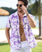 Marco Chemise hawaïenne pour homme – Chemise florale tropicale décontractée d'été