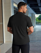 Chemise élastique pour homme Marco – Chemise business décontractée sans repassage à manches courtes