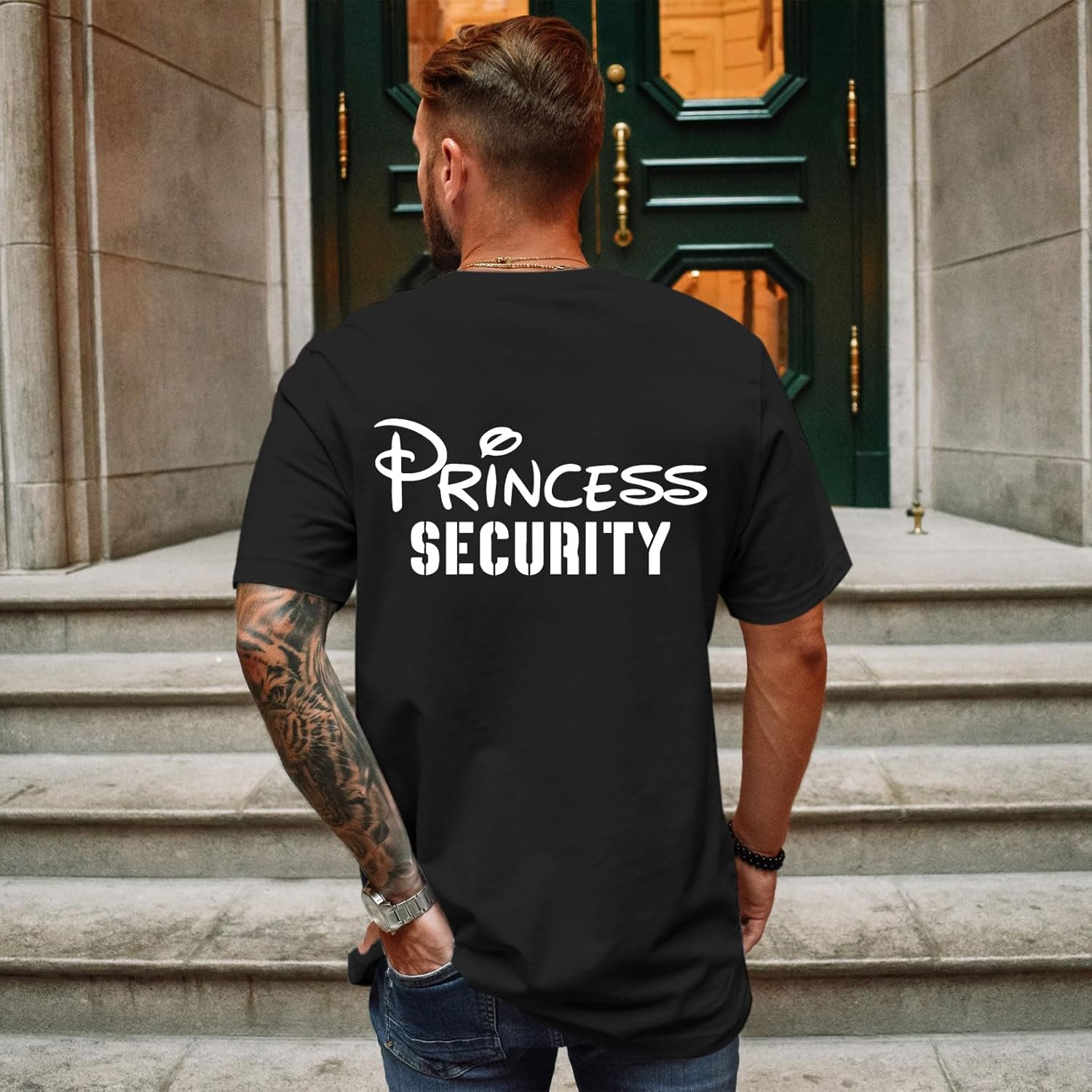 T-shirt Benedict Homme "Équipe de Sécurité Princesse" – T-shirt Graphique Amusant pour Papa et Famille