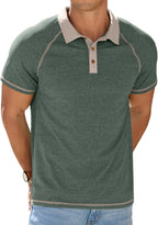Polo Leo en coton pour homme – T-shirt d'été avec col raglan et boutons