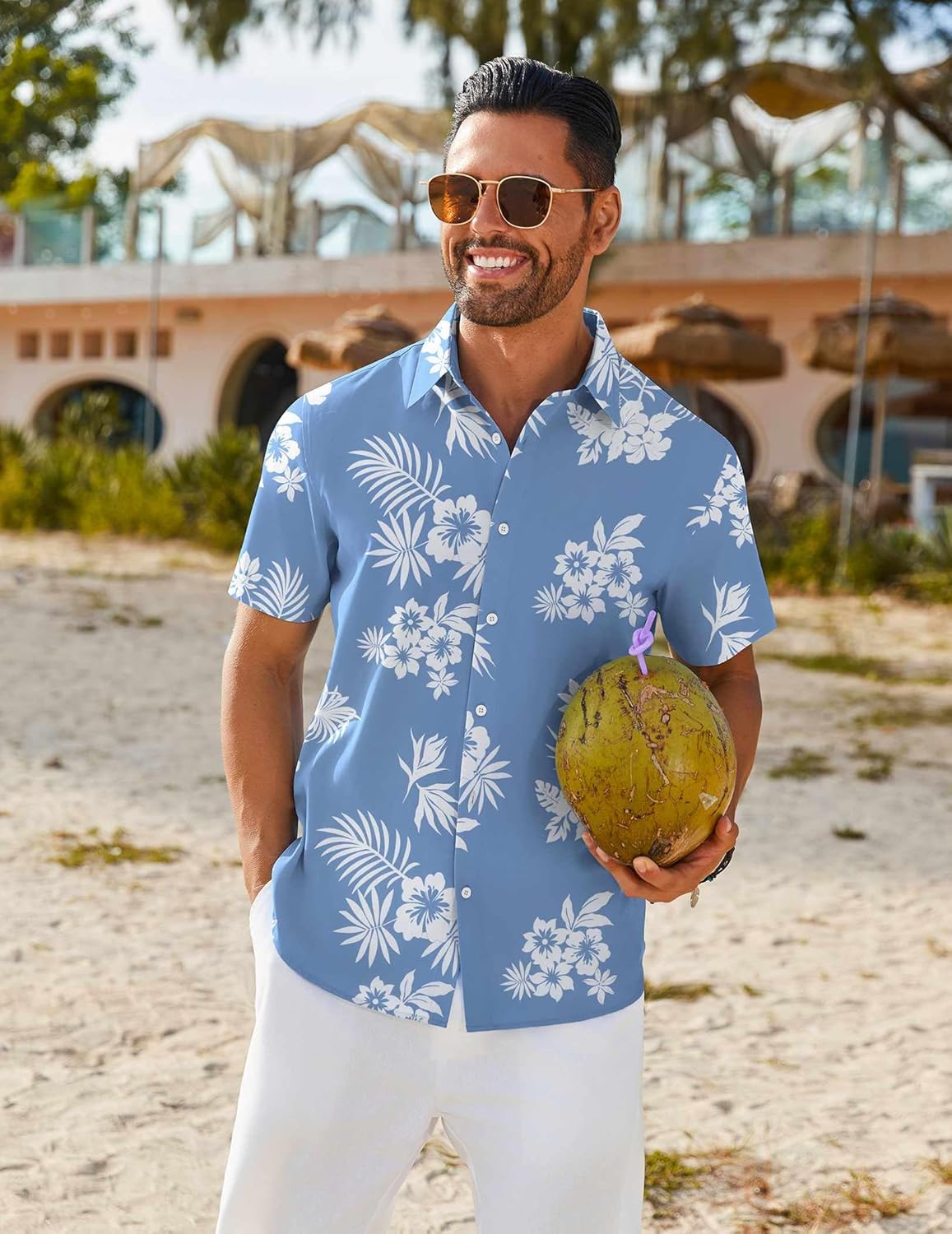 Chemise hawaïenne pour homme Randy – Chemise tropicale d'été avec imprimé floral