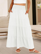 Valentina Jupe Maxi Femme Bohème – Jupe Longue Fluide Taille Haute avec Poches