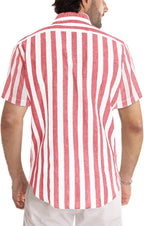 Chemise à rayures pour homme Luca – Chemise d'été décontractée à manches courtes