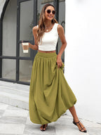 Falda Laya Gonna Maxi Donna Bubble – Falda Larga Voluminosa con Cintura Elástica
