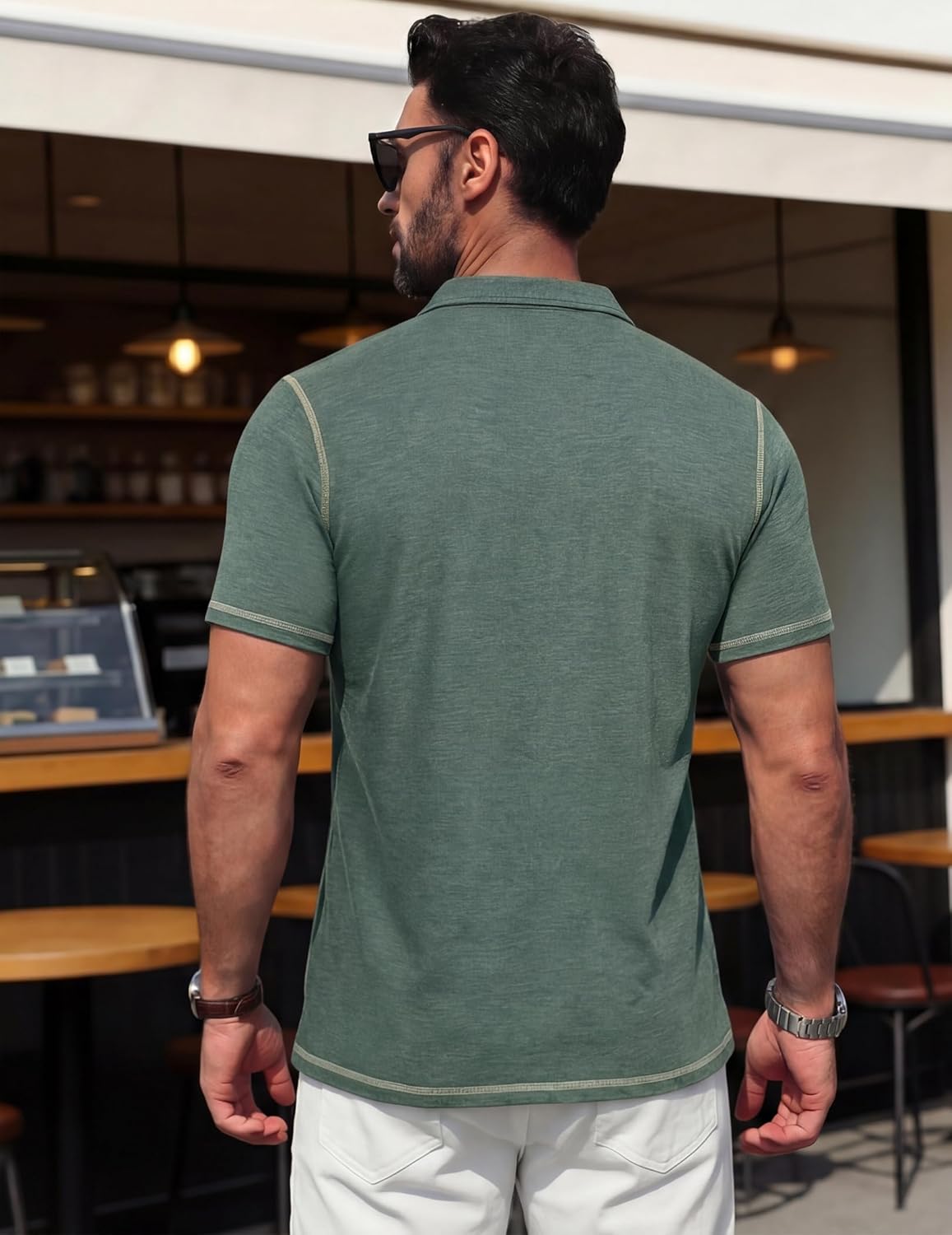 Polo homme Luciano avec poche – T-shirt d'été en coton léger pour golf et loisirs