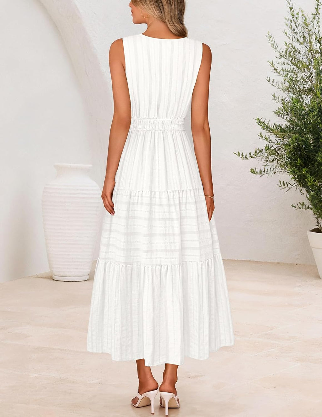 Vestido Maxi Boho para Mujer Alessia – Escote en V, Algodón, Corte A, Bolsillos, Veraniego