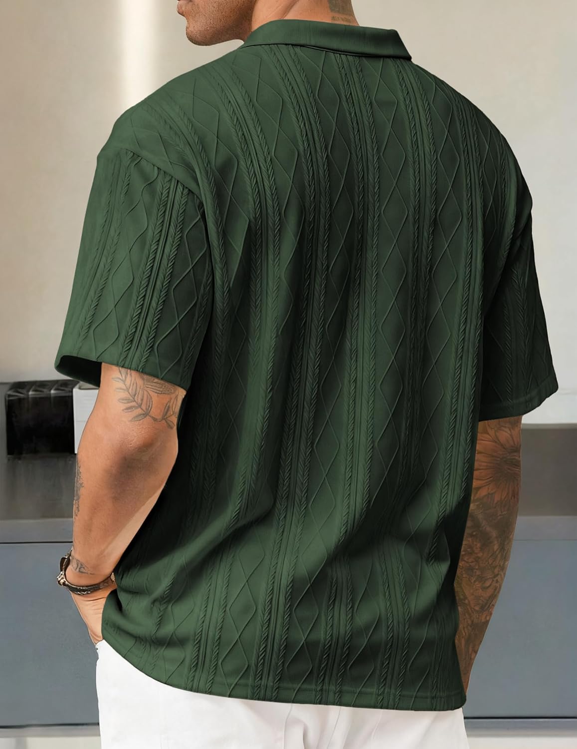 Polo Lorenzo pour homme – Polo d'été élégante Old Money à manches courtes