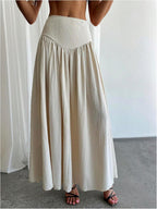Falda Milania Donna – Falda Maxi Plisada Elegante de Cintura Alta