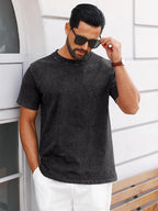 T-shirt vintage pour homme Ben – T-shirt en coton 100 % effet délavé acide