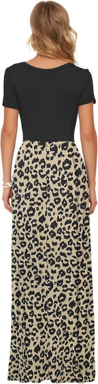 Sofia Vestito Maxi Donna – Abito Lungo Casual con Tasche e Vita Elasticizzata