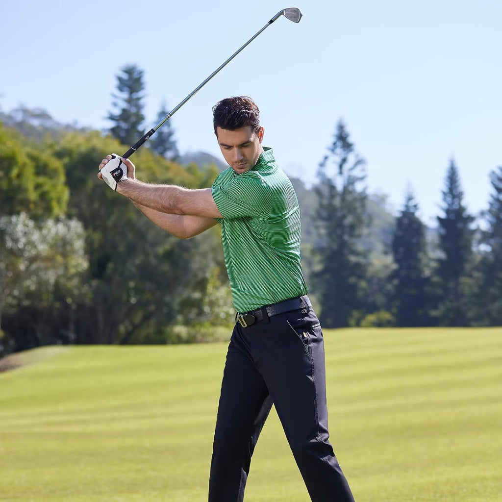 Polo de golf para hombre Alessio – Polo técnica Dry-Fit a rayas con protección UV