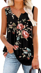 Giulia Top Donna – Canotta Scollo V, Bottoni Henley, Stile Flowy Casual