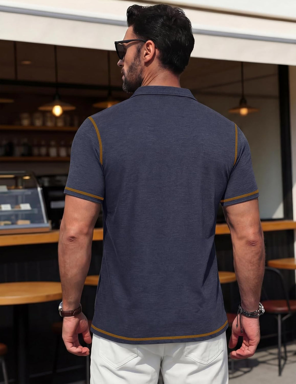 Polo homme Andrea avec poche – Polo décontractée élégante en coton léger